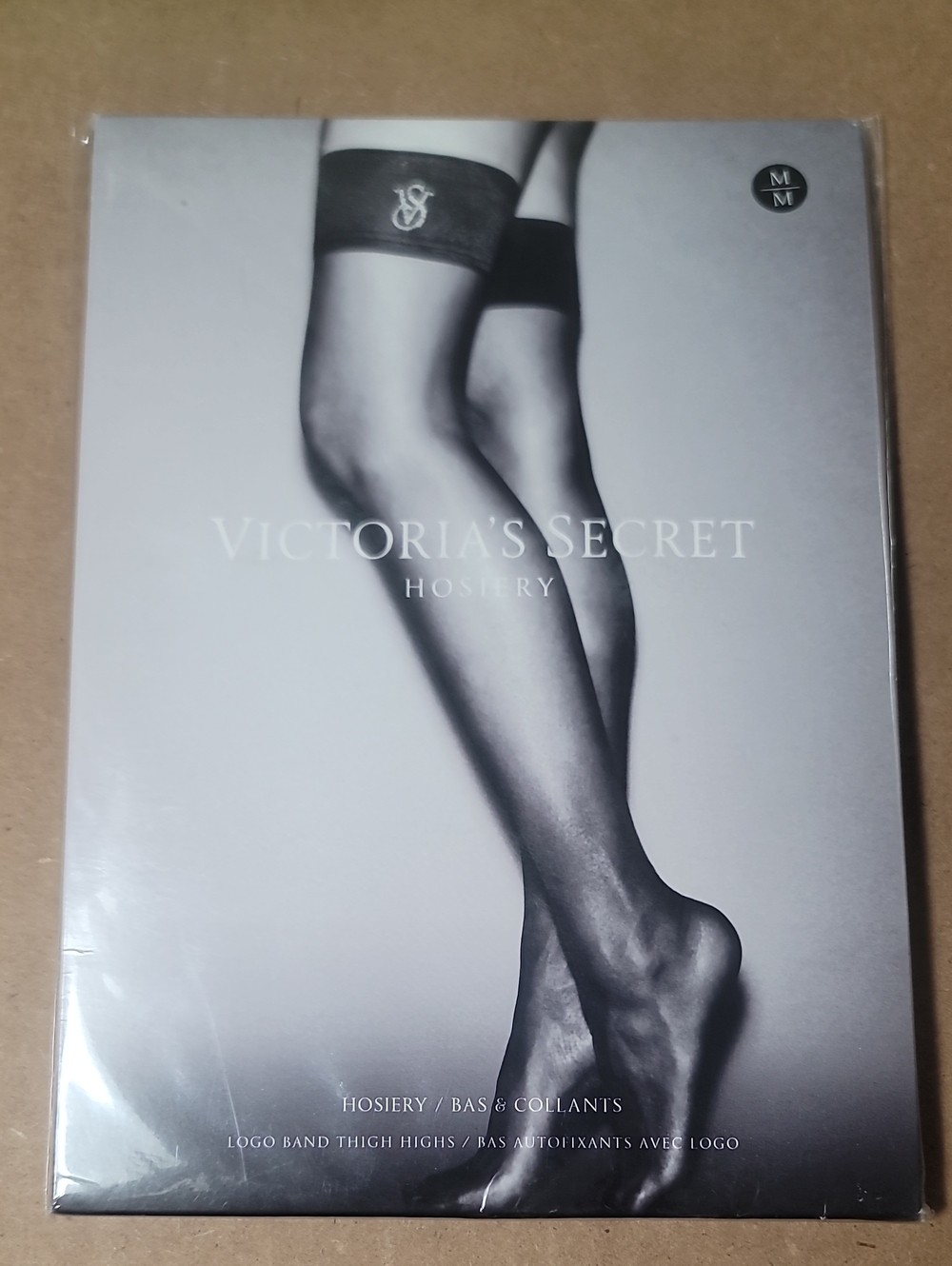 Victoria's secret very sexy logo shine thigh-high stockings MEDIUM BLACK